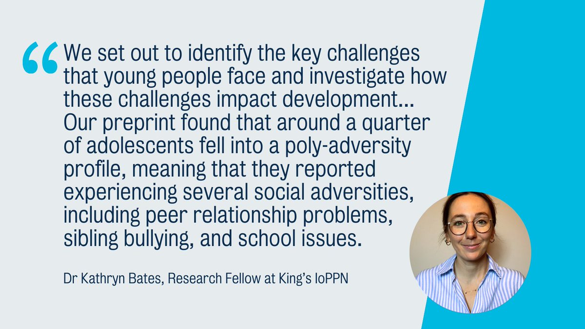 The LIFE-MAP lab's preprint found almost a quarter of adolescents experienced multiple social adversities, from peer &amp; sibling conflicts to school issues.

For #ChildrensMentalHealthWeek, Research Fellow <a href="/kathrynbates47/">Dr Kathryn Bates</a> shared their findings so far➡️kcl.ac.uk/adversity-in-a…