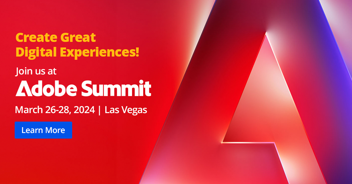 #AdobeSummit is back in Las Vegas and #GSPANN is its Silver sponsor.

Schedule a meeting with our experts here: ecs.page.link/DemG9

#GSPANN #Adobe #AdobeSummit #AdobeSummit2024 #GSPANNEvents #AdobeSolutions #SilverSponsor