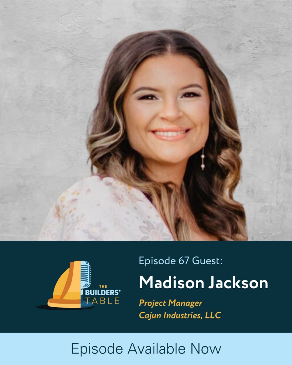 This week's episode of The Builders' Table featuring Madison Jackson is now available! Listen in at the link below! nccer.org/newsroom/the-b…