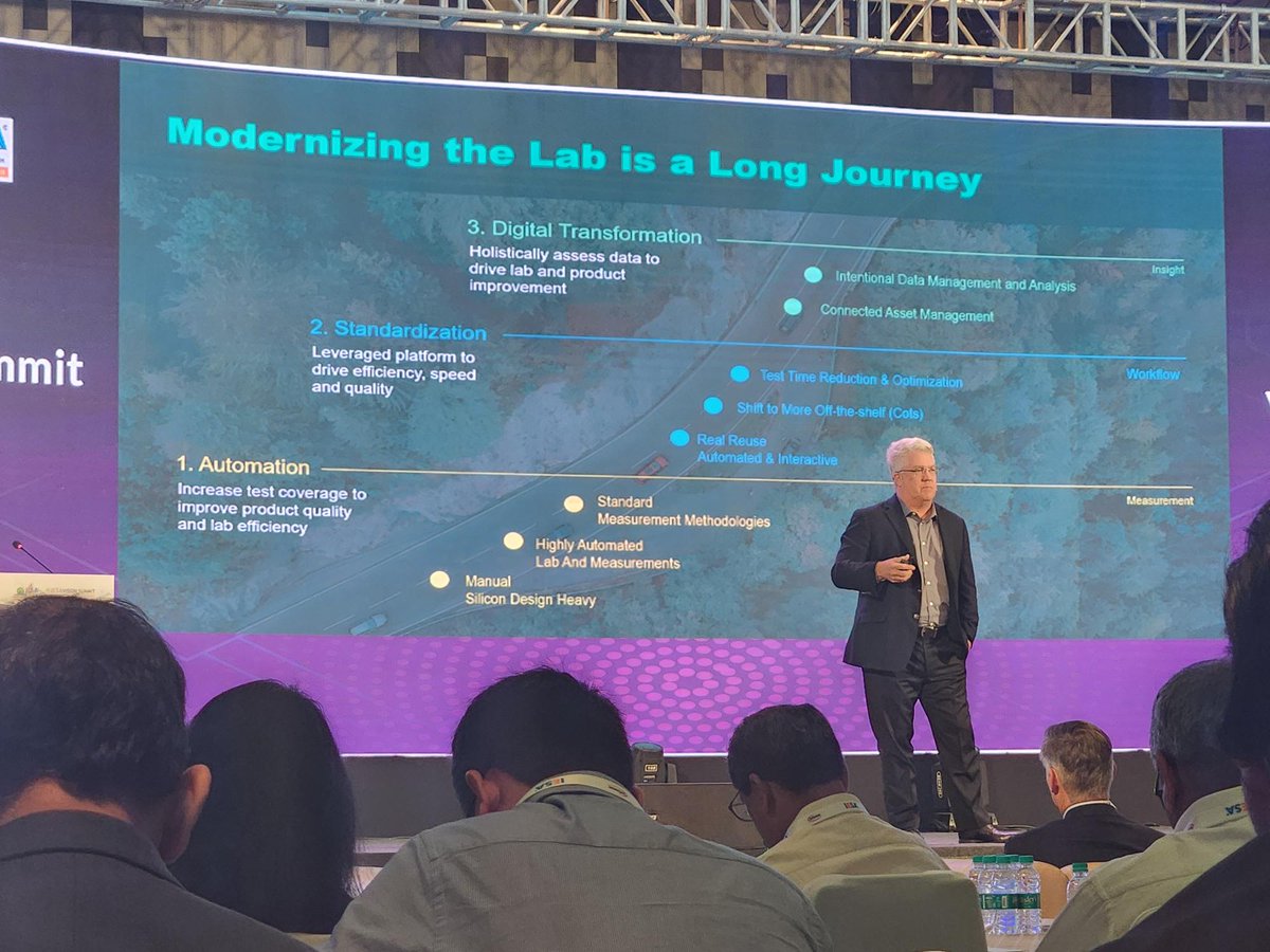 NIglobal's tweet photo. Looking back at the #IESAVisionSummit 2024 in Bangalore last month, where our experts showcased cutting-edge products and solutions for electronics applications. Plus, NI’s Marvin Landrum gave a keynote on modernizing the lab to maximize business value. Delve into the experience: https://t.co/4sYIoAjwUt