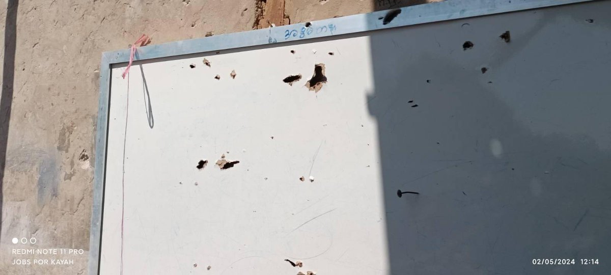 EEPMon1's tweet photo. #WhatsHappeningInMyanmar 5th Feb 
Military junta attacked school in Karenni by air strikes and guns intentionally.4 young students were killed and more than 10 students are seriously injured.@UN Are you still considering for more than 3 years in order to take action on this evil? https://t.co/vmG222DsOD