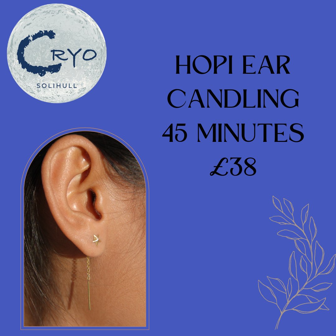 Hopi Ear Candling Treatment @Cryo Solihull includes Candling both ears and a pressure point massage to finish this lovely treatment. Not for removing ear wax, just a general relaxing treatment to help you de-stress.  Contact Sandy to book 07850 191 134
#solihullbusiness #solihull