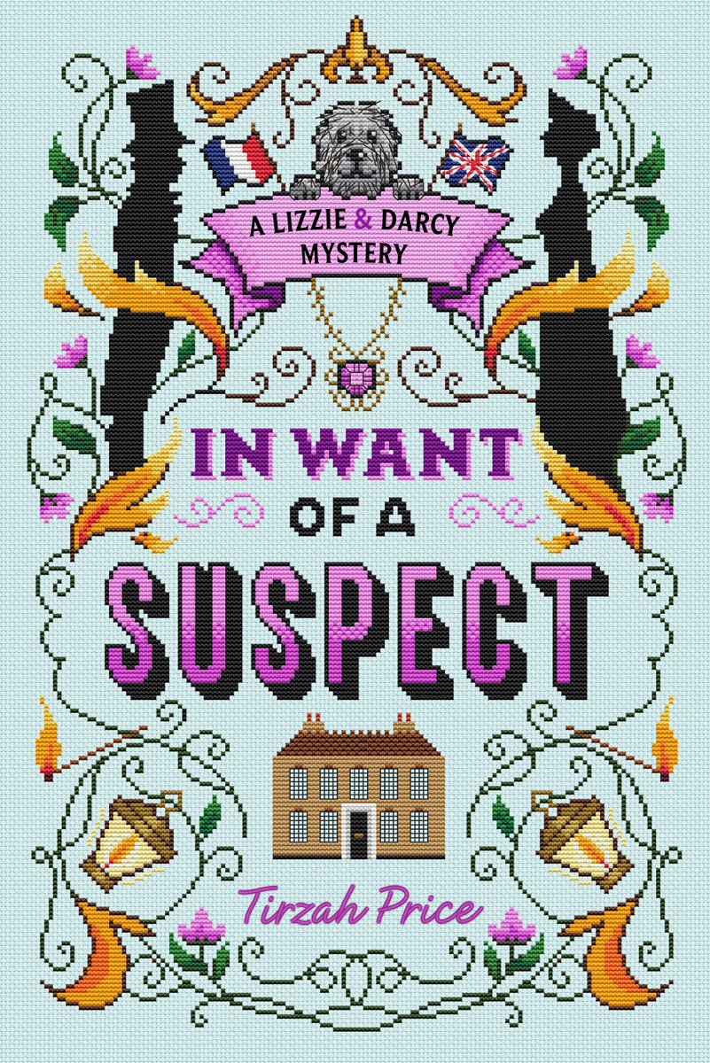 I'm thrilled to reveal the cover of IN WANT OF A SUSPECT, out from @harperteen on November 12, 2024! This is a Lizzie and Darcy spin-off, and features murder, mayhem, a cute dog, and more shenanigans! Cover art by Emma Condon and design by Corina Lupp! @EpicReads @HarperStacks