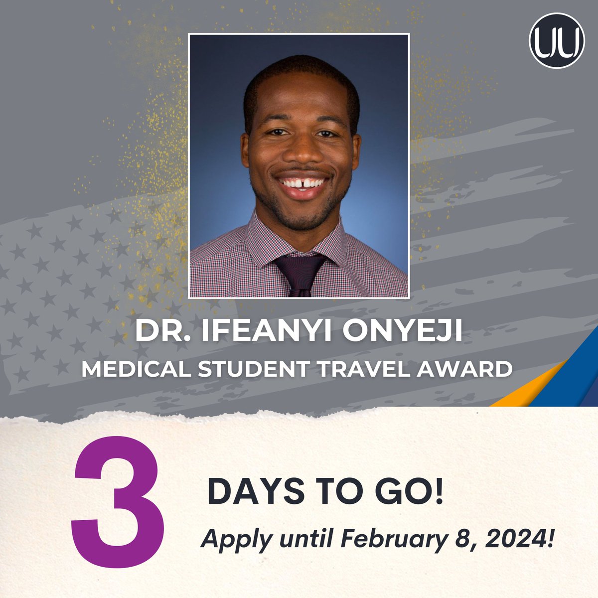 Just 3 days left to get your application in! The Dr. Ifeanyi Onyeji Medical Student Travel Award aims to support #URiM students with travel and registration expenses to present their research at the #AUA24 More information here: bit.ly/2024TravelAward