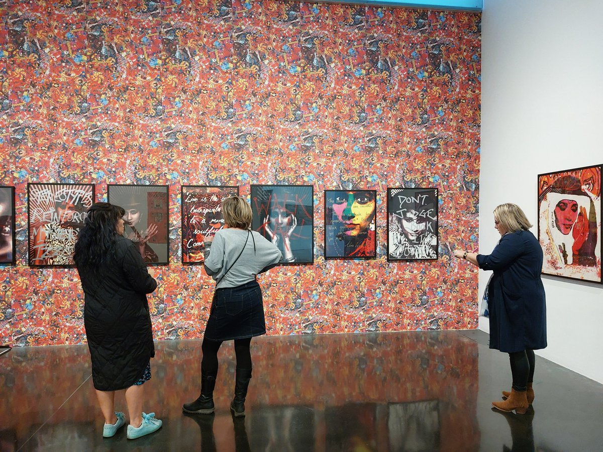 ArtsConnectWM's tweet photo. A fabulous day was had with 13 #BlackCountry &amp; #Telford Art Teachers who are part of our Contemporary Art in the Classroom CPD Programme. The first day was spent with a curator-led tour of #TheWorldThatBelongstoUs exhibition @newartgallery https://t.co/rrVnQdwY3L