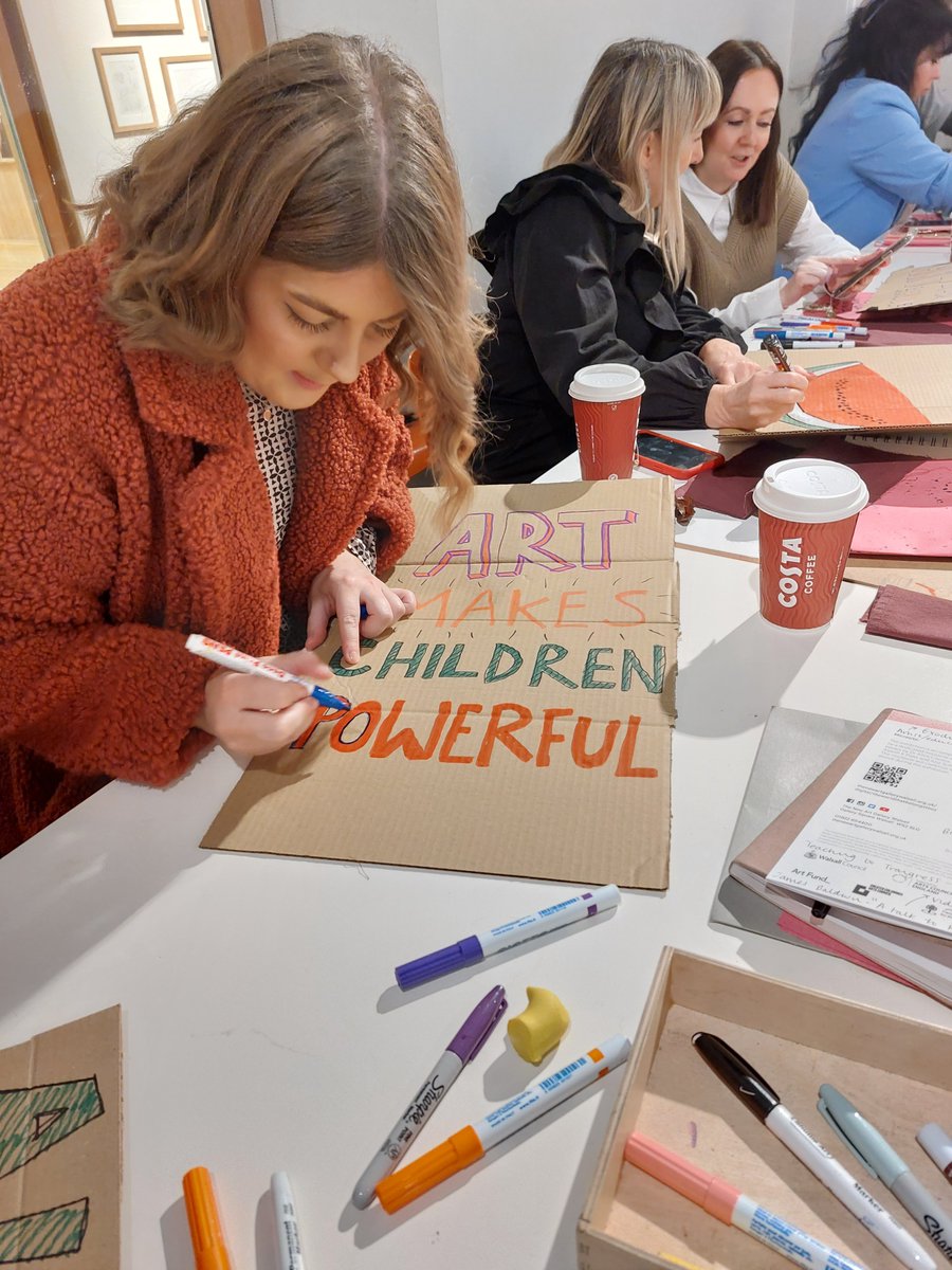 ArtsConnectWM's tweet photo. A fabulous day was had with 13 #BlackCountry &amp; #Telford Art Teachers who are part of our Contemporary Art in the Classroom CPD Programme. The first day was spent with a curator-led tour of #TheWorldThatBelongstoUs exhibition @newartgallery https://t.co/rrVnQdwY3L