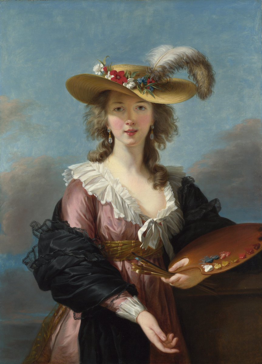 French painter Louise Elizabeth Vigee-Lebrun, Self Portrait in a Straw Hat, c.1785 #womensart
