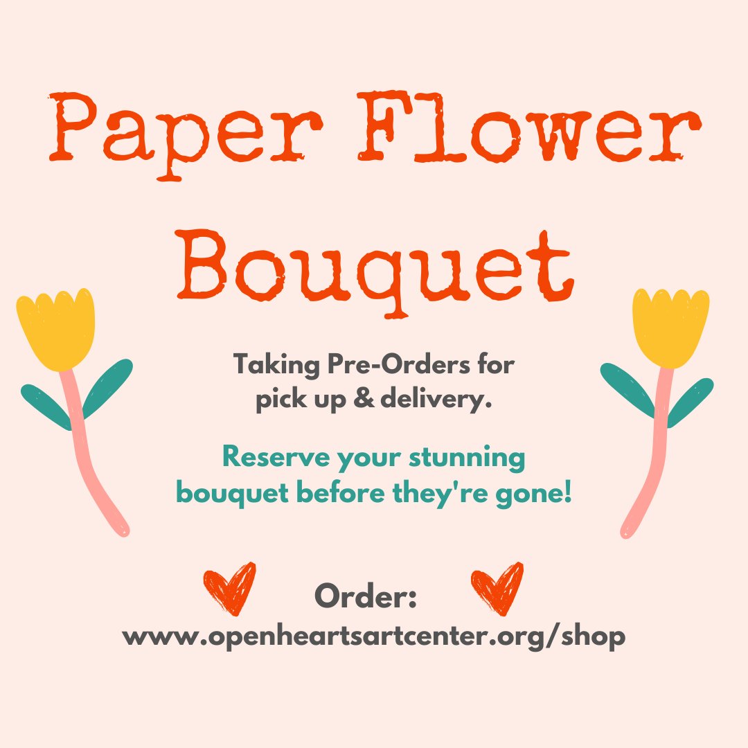 OpenHeartsArt's tweet photo. Looking for a Valentine's gift for your sweetie? 💖 Look no further! 💐 Reserve your bouquet now! https://t.co/k4sNGSVtIE