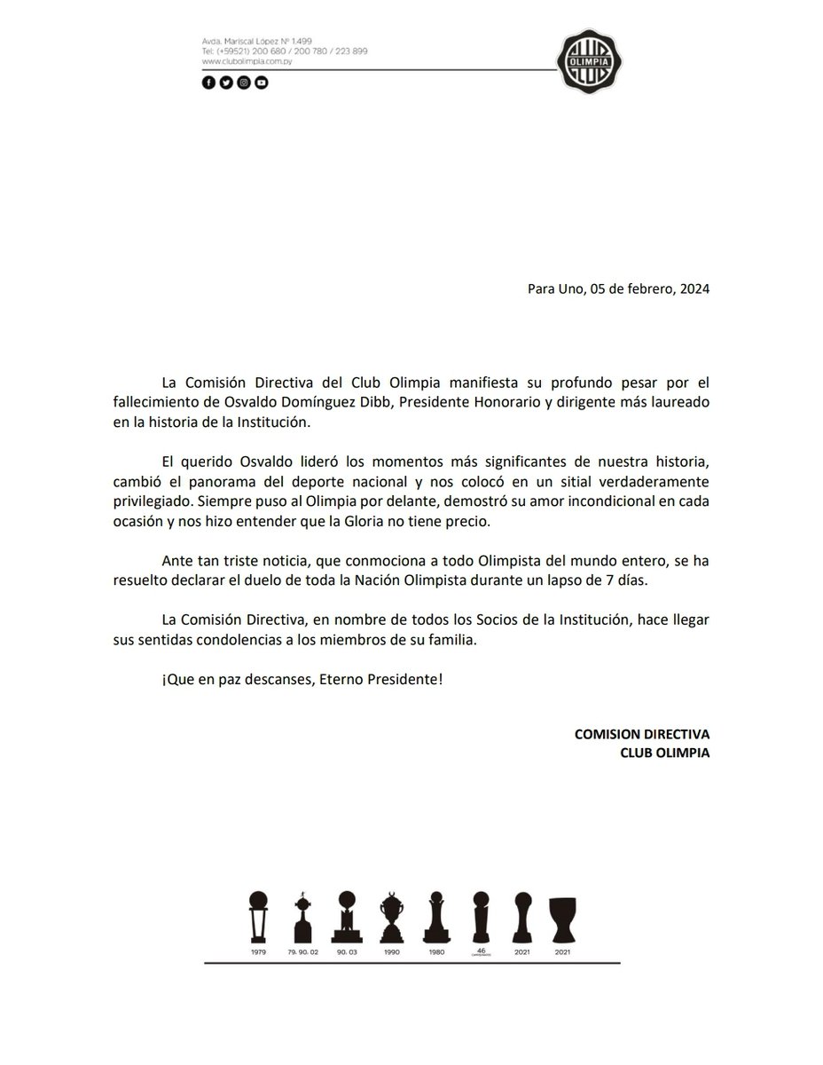elClubOlimpia's tweet photo. COMUNICADO OFICIAL.

#𝗢𝗗𝗗Eterno ♾️ https://t.co/QLr67hHrc5