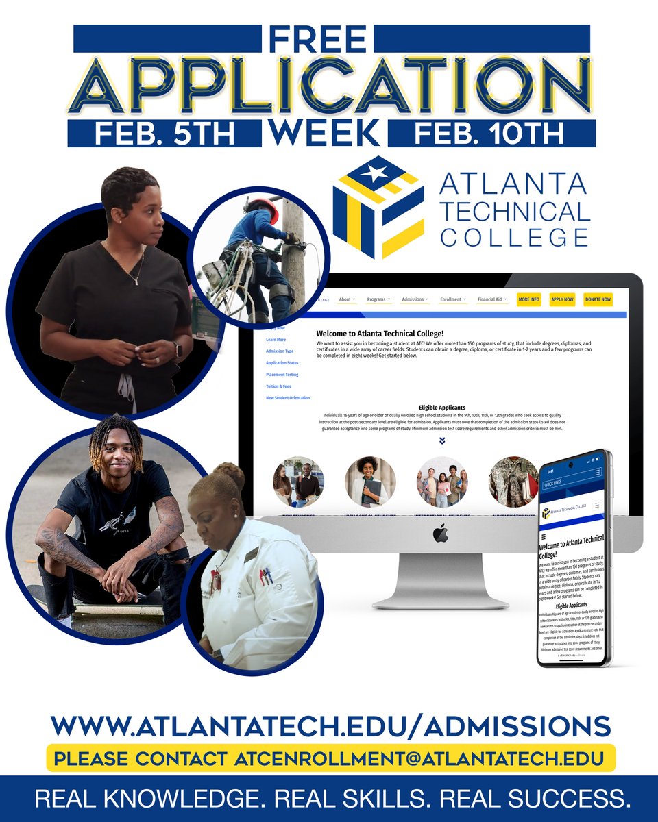 Unlock Your Potential with Atlanta Technical College! 🎓✨ It's Free Application Week! Apply today and soar into a future of technical excellence. #TechCollegeFreeAppWeek #SkillsForSuccess #TechEducation #AtlantaTechnicalCollege #ATC #FreeAppWeek #Admissions #Atlanta #TCSG