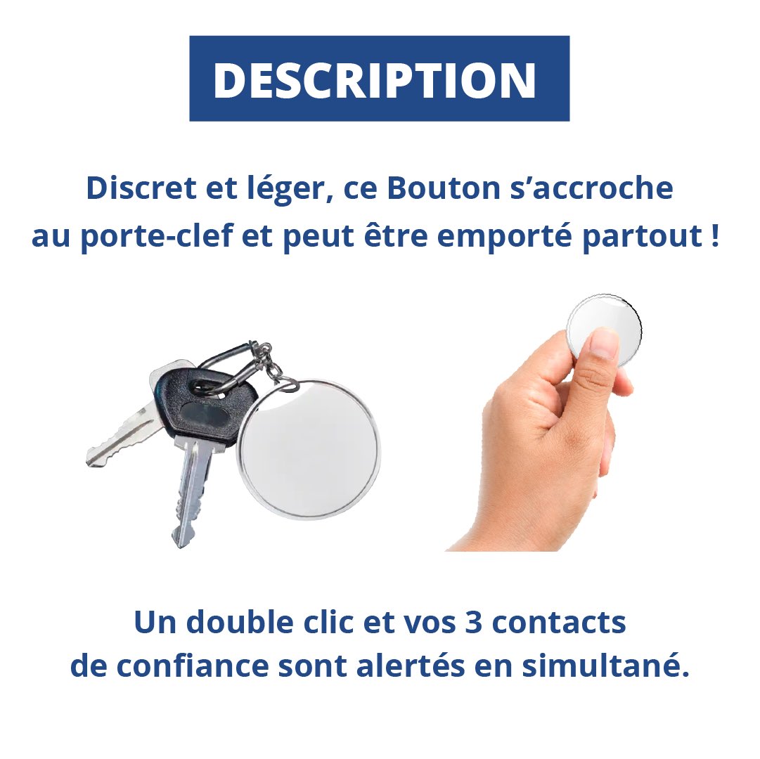 app_elles's tweet image. #CROWDFUNDING jusqu’au 31 Mars ➡️ bit.ly/Crowdfunding-B…
Le Bouton Connecté  @App_Elles déclenche une alerte sur le mobile de vos contacts de confiance. Il s'accroche au porte-clés et se glisse dans une poche. #tunespasseule #vss #vif