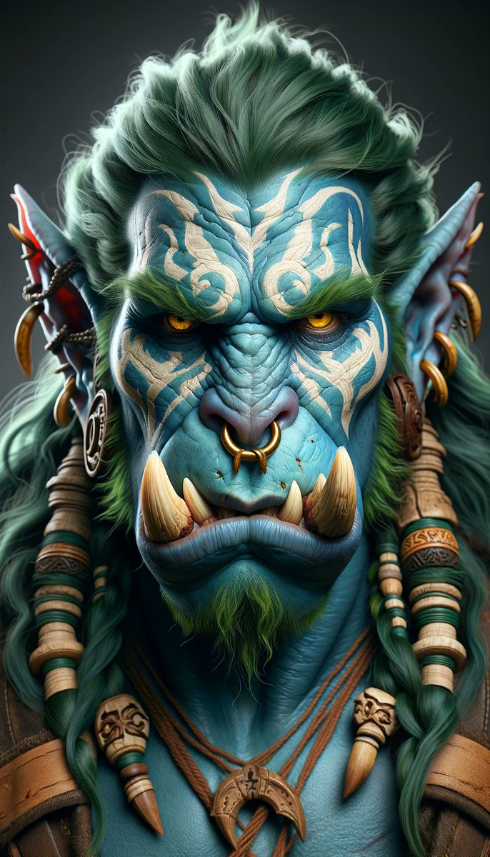 WeCanEduTech1's tweet image. DALL-E 3 generated image of a fantasy orc character. #DALLE3 #AIart #WeCanEduTech #JasonMatthew