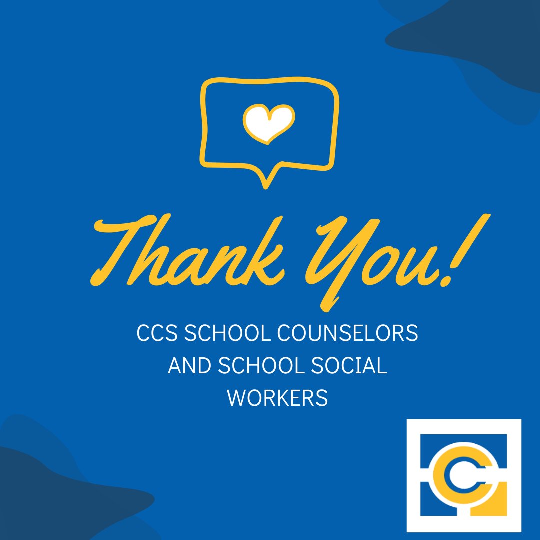 💛💙Happy National School Counseling Week to all of the awesome CCS School Counselors and School Social Workers!  Our students are so lucky to have such talented staff supporting them each day!!💛💙