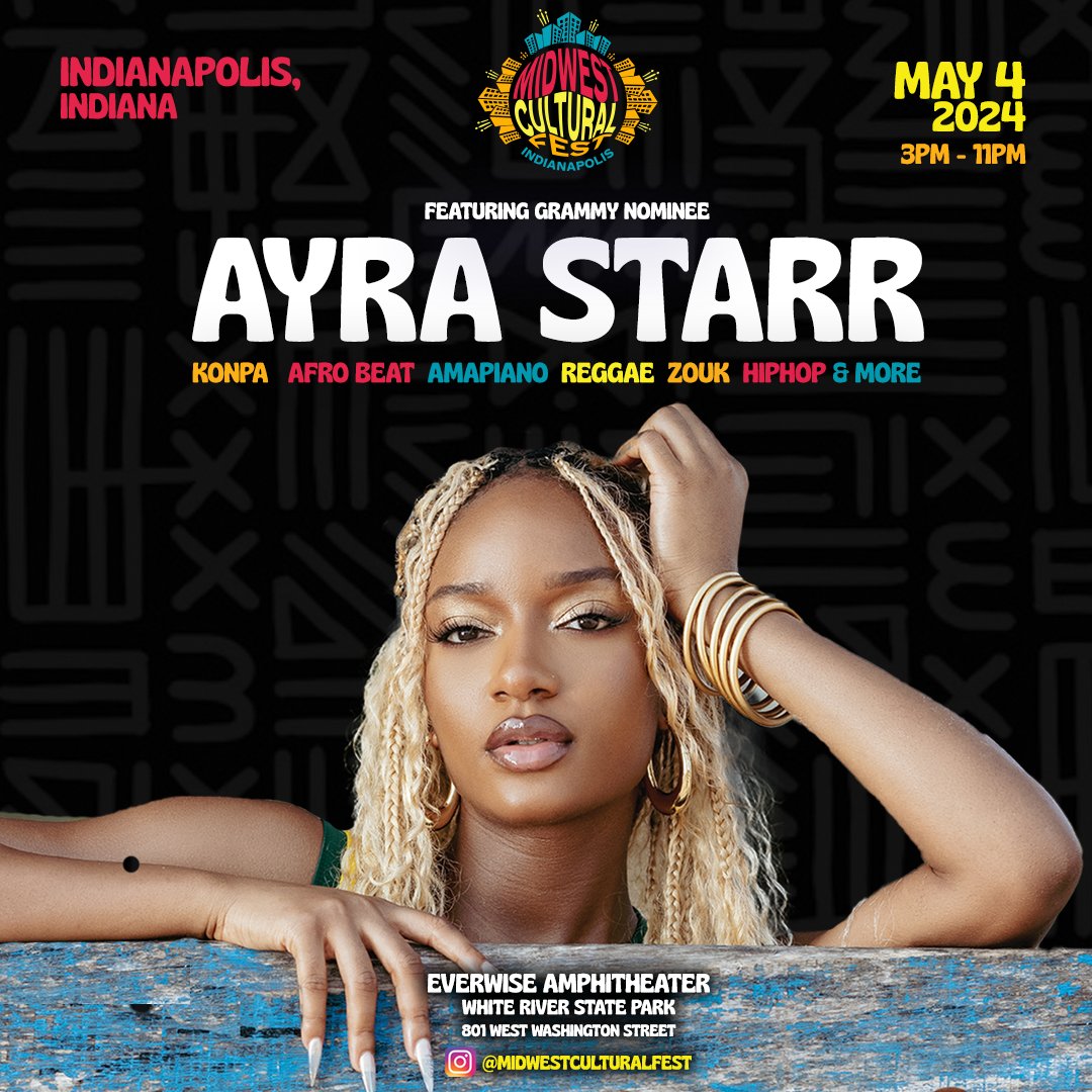 EverwiseAmpWRSP's tweet photo. 🚨 ON SALE NOW!🚨  
🎶 Midwest Cultural Fest Featuring Grammy Nominee @ayrastarr  
Additional Performers Include: KONPA. AFROBEAT. AMAPIANO. REGGAE. ZOUK. HIPHOP &amp; MORE 
📆 Saturday, May 4
🎫 Get tickets at https://t.co/PpDphEO6PB https://t.co/lCgQtE688d