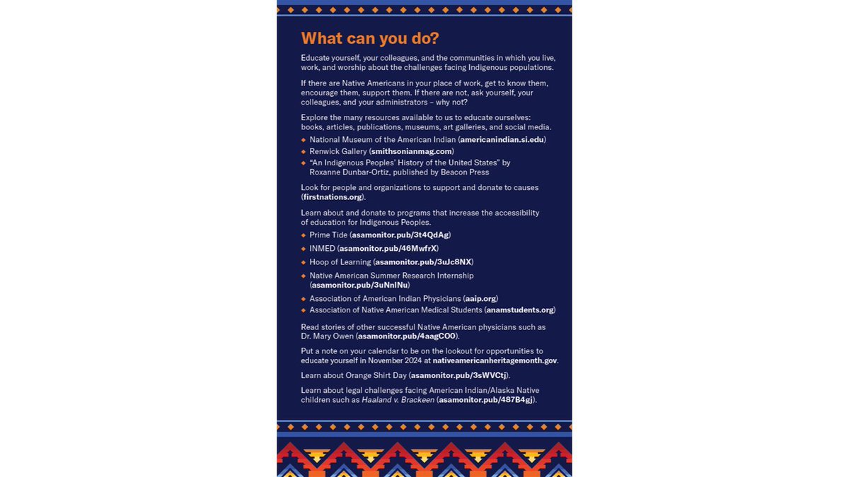 Elizabeth Malinzak, MD, FASA (@ebmalinzakmd) on Twitter photo An @asamonitor issue you don't want to miss: read the overview by <a href="/edrum19/">Elizabeth Drum, MD, FAAP, FCPP, FASA</a>. This is a great opportunity to learn about an overlooked group in our country & healthcare system--indigenous people--& how as anesthesiologists can make an impact. <a href="/_DelMD/">Del L</a>
buff.ly/3ui64Mz An @asamonitor issue you don't want to miss: read the overview by <a href="/edrum19/">Elizabeth Drum, MD, FAAP, FCPP, FASA</a>. This is a great opportunity to learn about an overlooked group in our country & healthcare system--indigenous people--& how as anesthesiologists can make an impact. <a href="/_DelMD/">Del L</a>
buff.ly/3ui64Mz