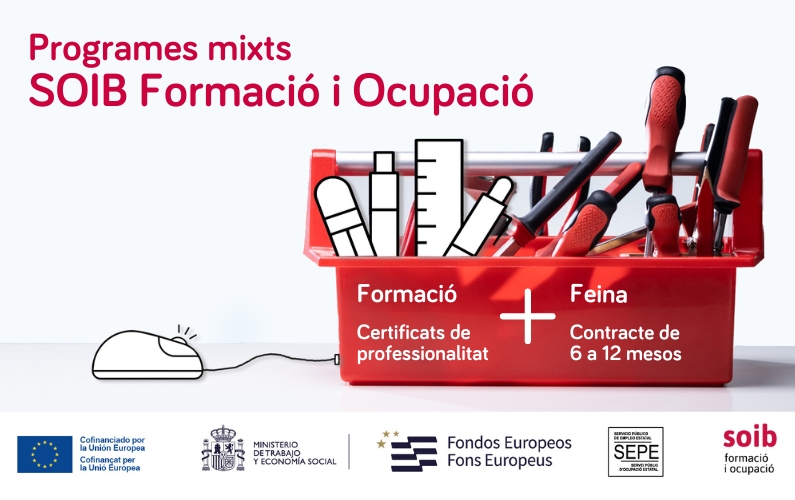 SOIBgoib's tweet photo. 📢Ofertes programes mixts #SOIB Formació i Ocupació
🚨Termini inscripcions fins al 11/02/24 ‼️
📍 @AjEsporles
✅Línia 1: #SOIBJove
👉Alumnat treballador Forestal. Ref. 0493
✅Línia 2: #SOIB30
👉Alumnat treballador Peó Forestal. Ref. 0491
ℹ️✍️ https://t.co/AAS6UJ1rr1 https://t.co/MZCb3y37JO