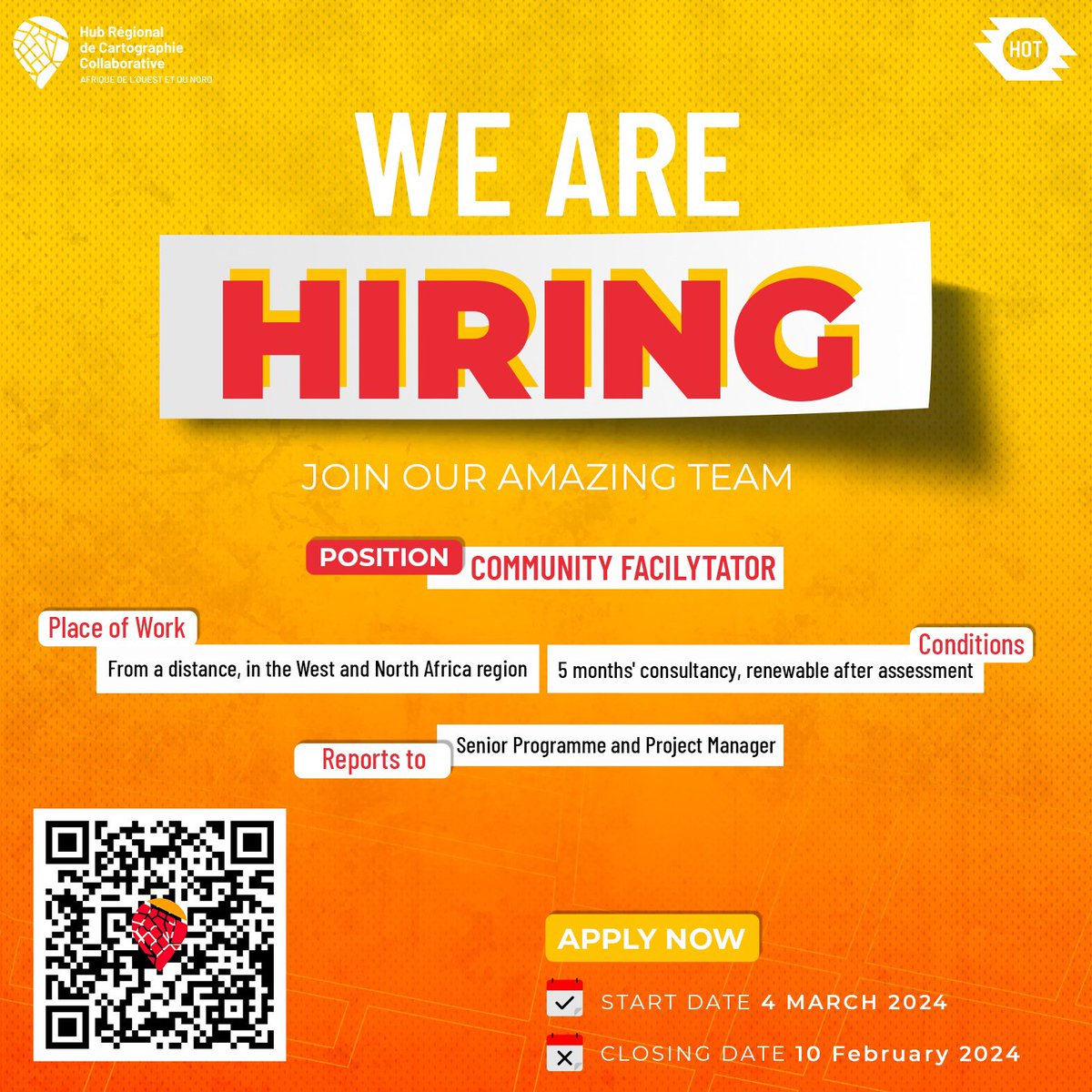 openmapping_wna's tweet photo. Join the HOT WNAH Team!
We’re seeking a dedicated Community Facilitator
Be part of our dynamic NGO and contribute to mapping one billion lives at risk
Leam more at
https://t.co/ZFBiL6X117
#OpenStreetMap #WNAH #HOT #TogetherforABrightFuture #Open/Mapping https://t.co/rGDniemANj