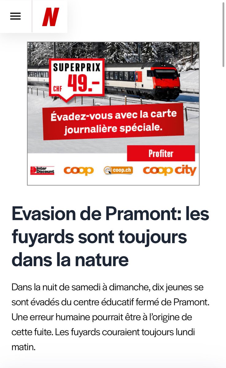 C’est donc ça une «publicité ciblée»? 😅
<a href="/lenouvelliste/">Le Nouvelliste</a> <a href="/presse_CFF/">Relations médias CFF</a>