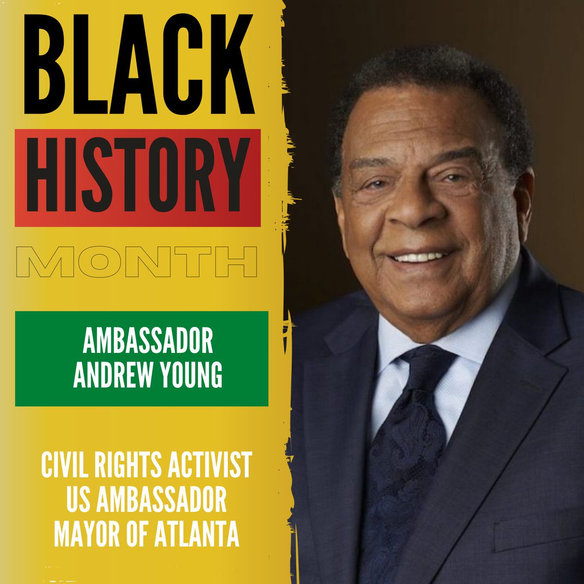 Today, we celebrate the legacy of Ambassador Andrew Young, a pivotal figure in American history, dedicated servant leader, and member of the 100 Black Men of Atlanta. 

#AndrewYoung #CivilRightsIcon #Leadership #BlackHistoryMonth #100BlackMenOfAtlanta