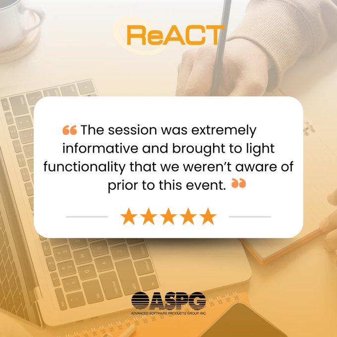 aspg_inc's tweet photo. ASPG's webinar reviews are in: ⭐⭐⭐⭐⭐
Don't miss out on the next ReACT webinar - register now at https://t.co/awlLHTHouL and join us for an informative session.
#passwords #passwordreset #webinar #helpdesk #helpdesksoftware #itsm #itsmtools #passwordresettool https://t.co/FR8kAUVsZP