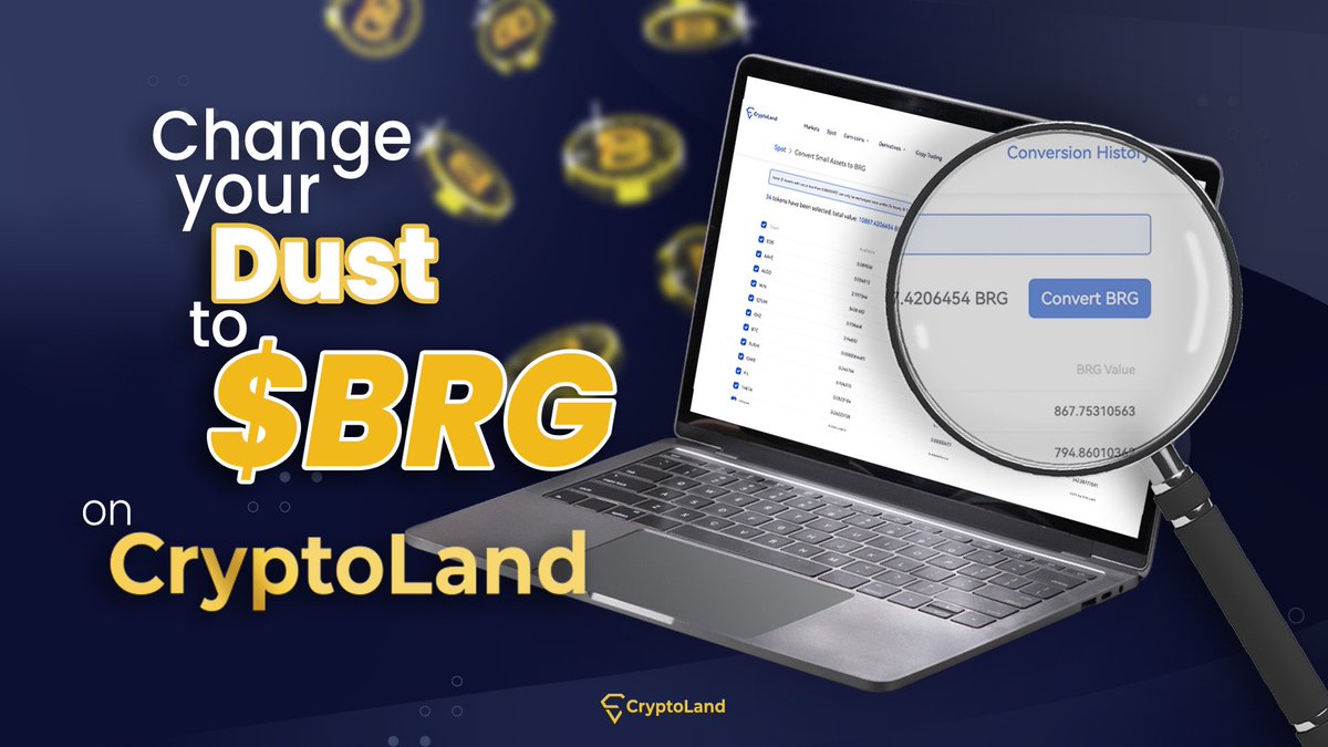 💎 New Feature in #CryptoLand ! ✅ In @CryptoLandEx, users have the option to convert their small cryptocurrency balances, commonly referred to as '#Dust,' into the $BRG token. ▶️ This feature allows users to consolidate their holdings and make better use of their assets. By…