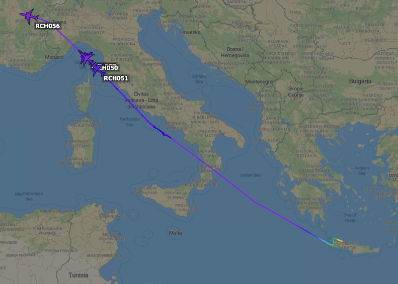 TheSnoopySnoop's tweet photo. Four KC-46A Pegasus departures from Chania/Souda Bay
#RCH050 #AE5E12 17-46037
#RCH051 #AE63B7 20-46075
#RCH056 #AE63BB 20-46079
#RCH057 #AE5FAB 19-46064
#avgeek #planespotting https://t.co/tW5DPhLEUn