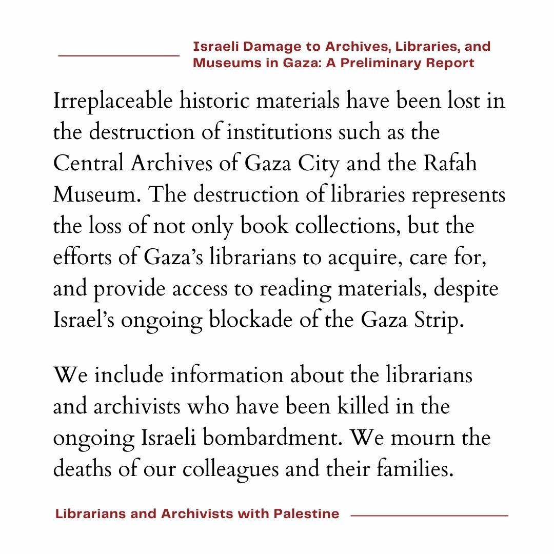 Librarians and Archivists with Palestine tweet media