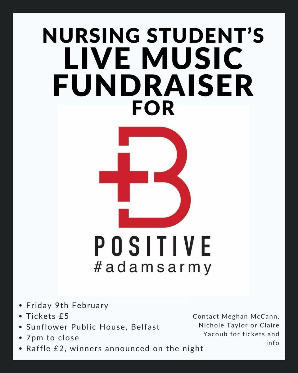 Date for your diary 🗓️ Our February 22 CYP cohort are organising a live music fundraiser in aid of the B Positive charity! 🎸 📍 The Sunflower, Belfast 🕐 7pm - Close Tickets are £5 For tickets, contact Meghan McCann, Nichole Taylor or Claire Yacoub