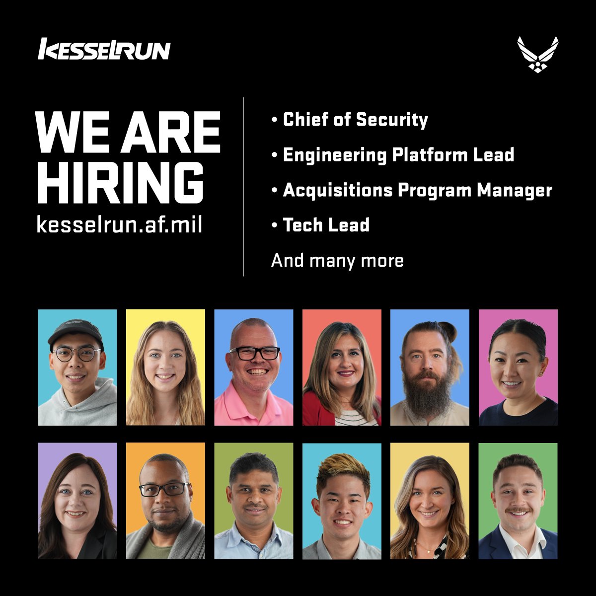 Kessel Run is #hiring for several civilian positions that will champion change across our unit and beyond, including Chief of Security, Engineering Platform Lead and several more.

Apply today – positions close Monday, February 12. 
ow.ly/UAHL50QwZZn