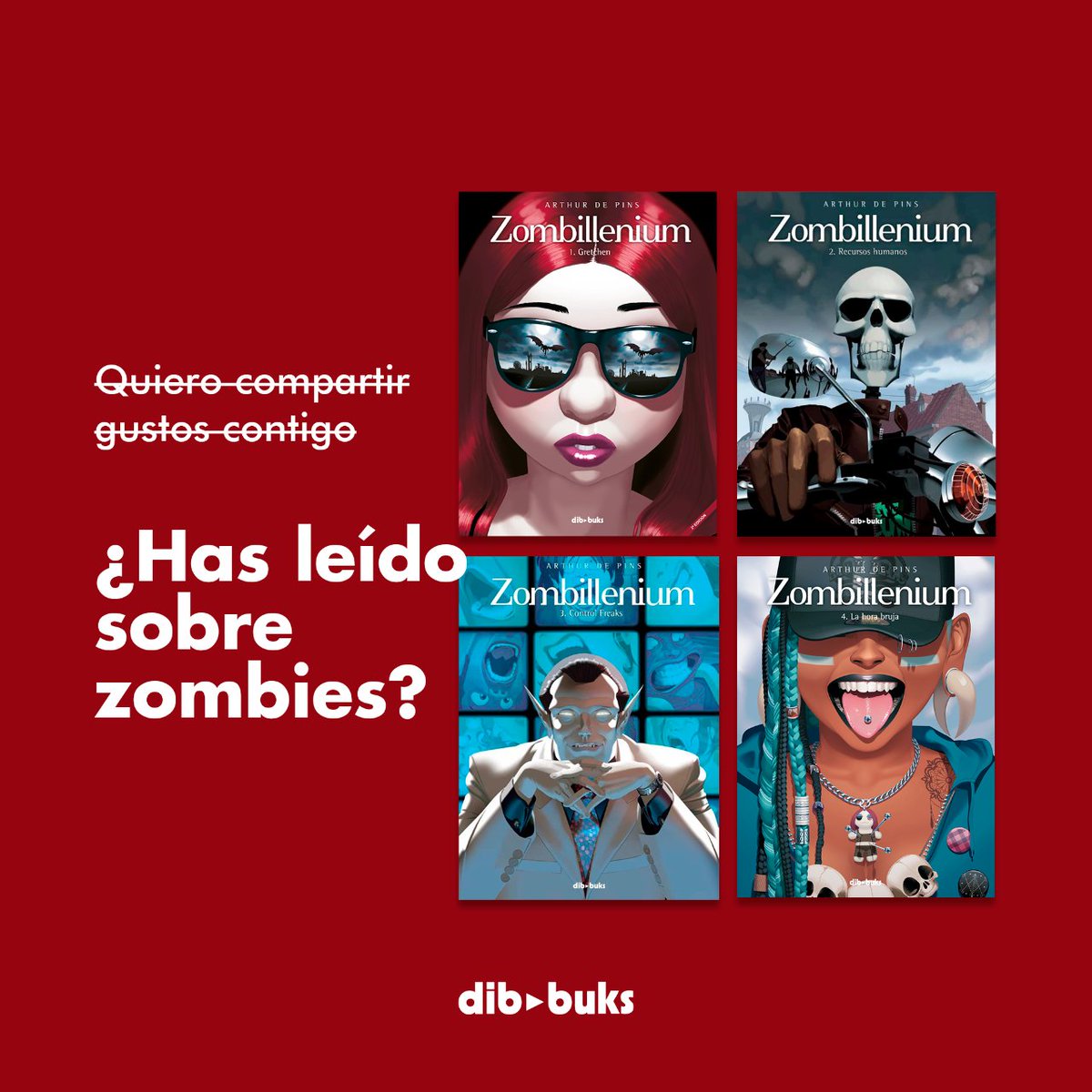 MalpasoyCia's tweet photo. ☝️Dilo diferente.
Encuentra la serie completa de 📖ZOMBILLENIUM en tu librería favorita o en nuestro sitio web👉 https://t.co/EEE4suEKvr 📚🧟♂️
#libros #books #amoloslibros #regalos #literatura #leer #lectura #orgullozombie #zombies #muertosvivientes #series #zombillenium https://t.co/zZ9q6aN8SX
