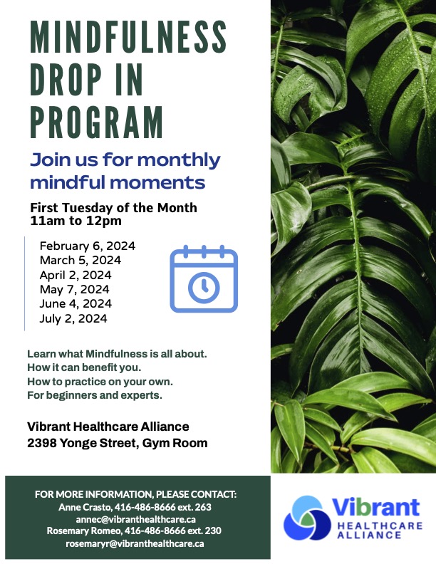 VibrantCH's tweet photo. Our Mindfulness Program begins tomorrow. Join us for monthly mindful moments. Ahh... https://t.co/P8ZOo1LAwA