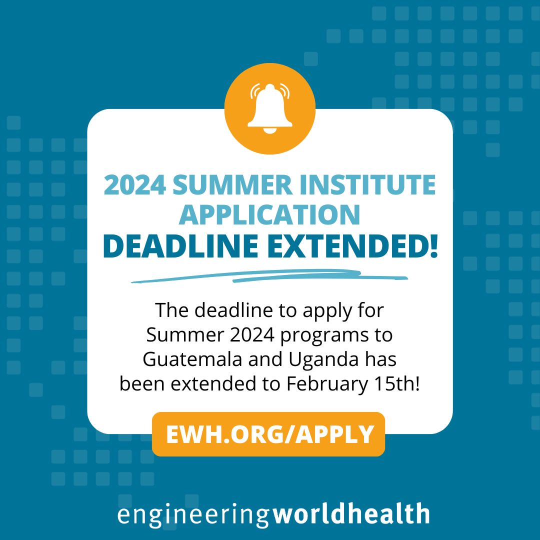 We know you're busy - that's why we've extended the 2024 Summer Institute application deadline to February 15! 🌎

Join over 1,500 alumni who have participated in this life-changing experience and start your application today at ewh.org/apply