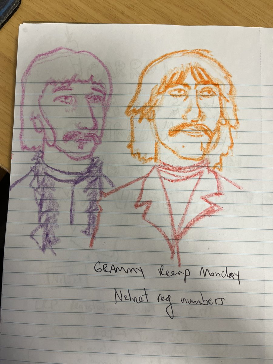 ur not a real beatles fan unless you draw them (especially when you should be doing other things), check out my work notebook lol
