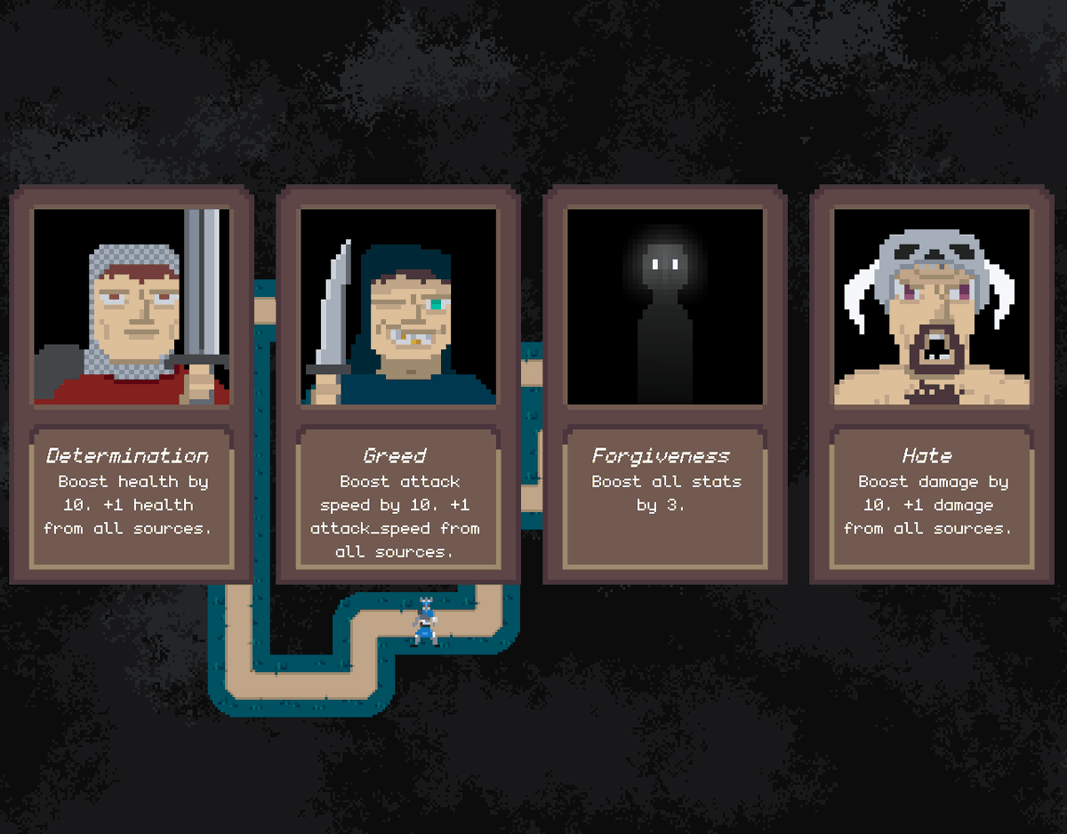 42traviss's tweet photo. Small update on #lootloop - introducing perks!
Gain experience to level up and create your own build!
#devlog #gamemaker #pixelart #turnbased #gamedev #indie #indiedev #lootloop https://t.co/5d0zzZzUPu