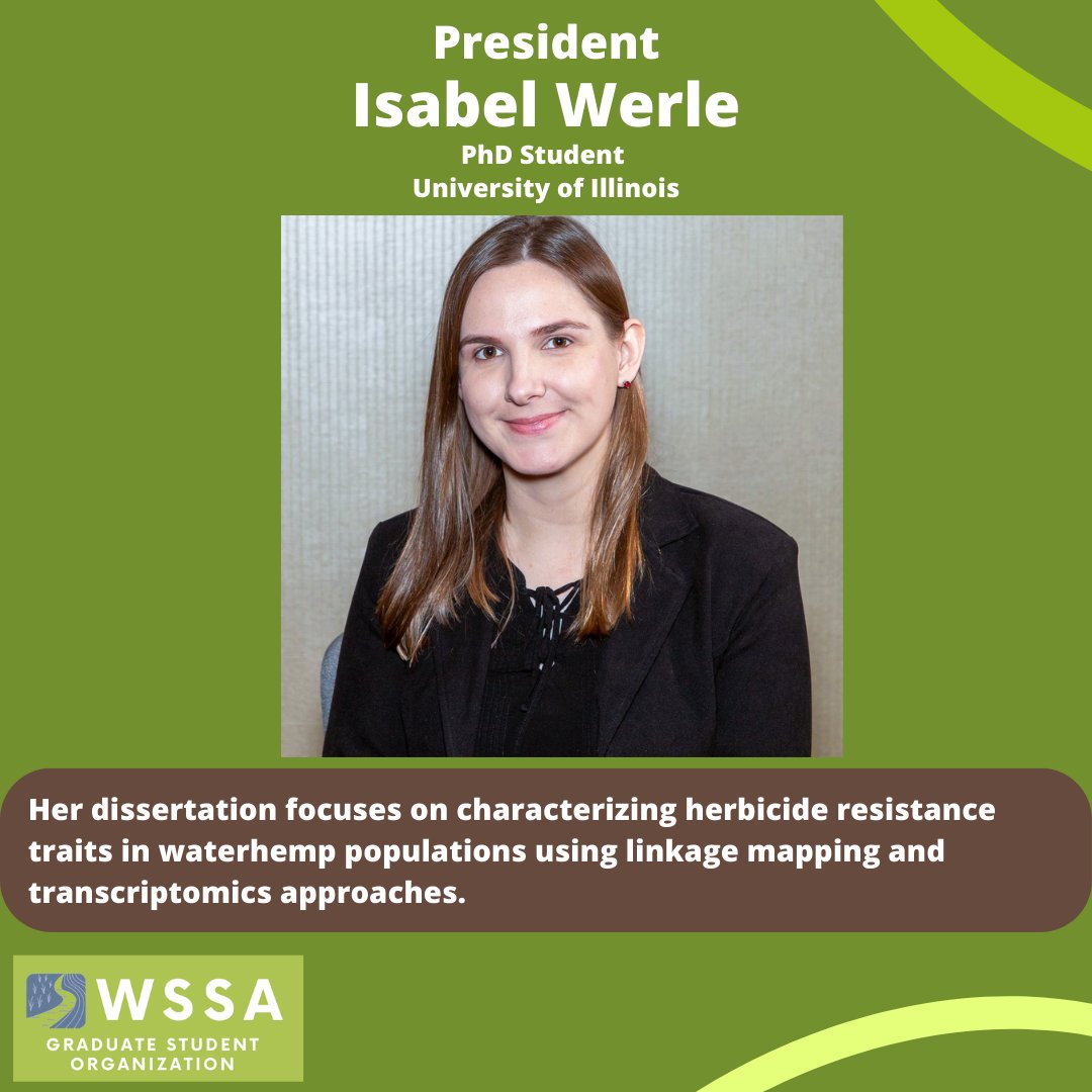 Good Morning and happy Monday! 
Lets welcome our new WSSA GSO president, Isabel Werle! 👏👏