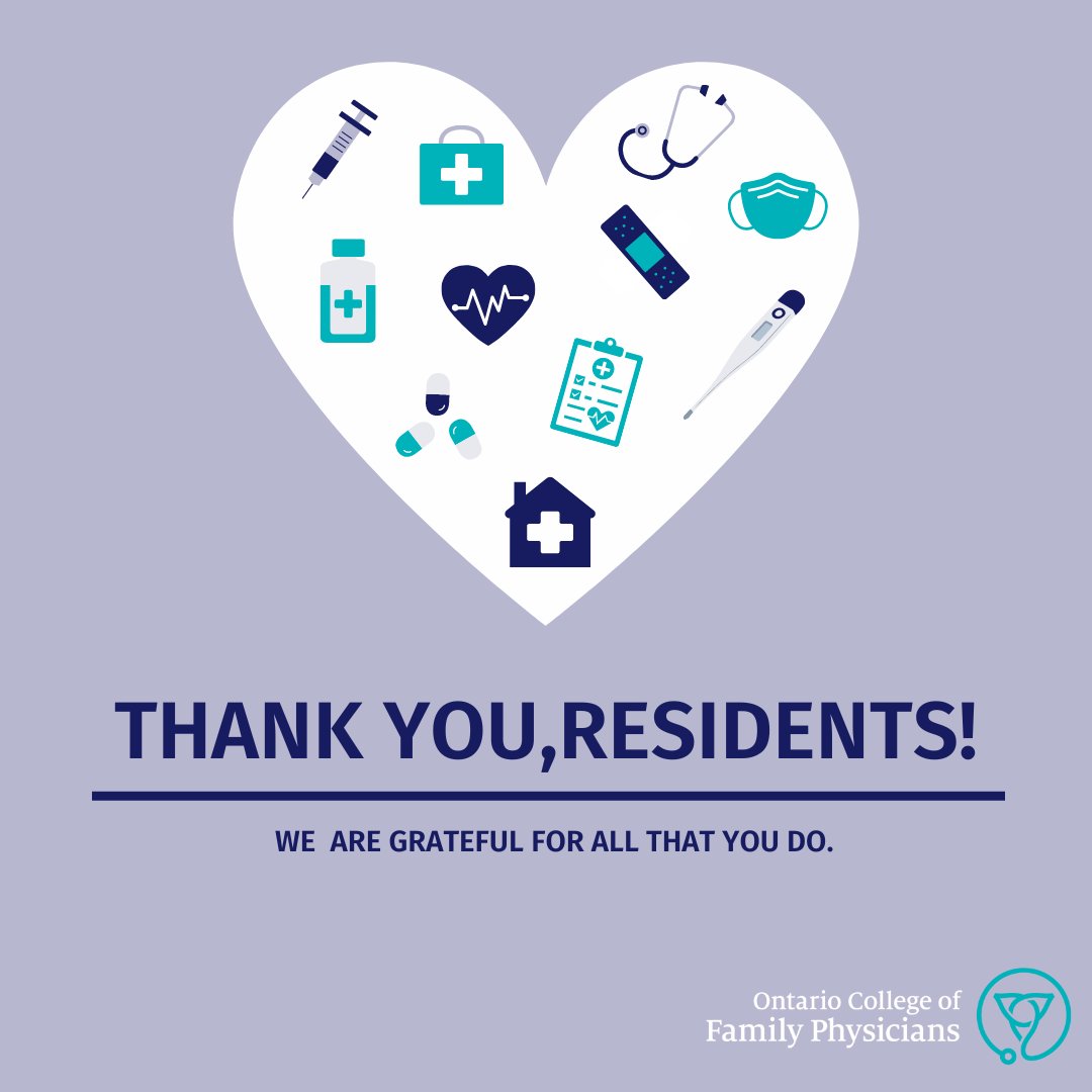 Today marks the beginning of #ResidentDoctorAppreciationWeek. The OCFP wishes to extend its gratitude to the family medicine residents of Ontario. We recognize and value the positive contributions you make.