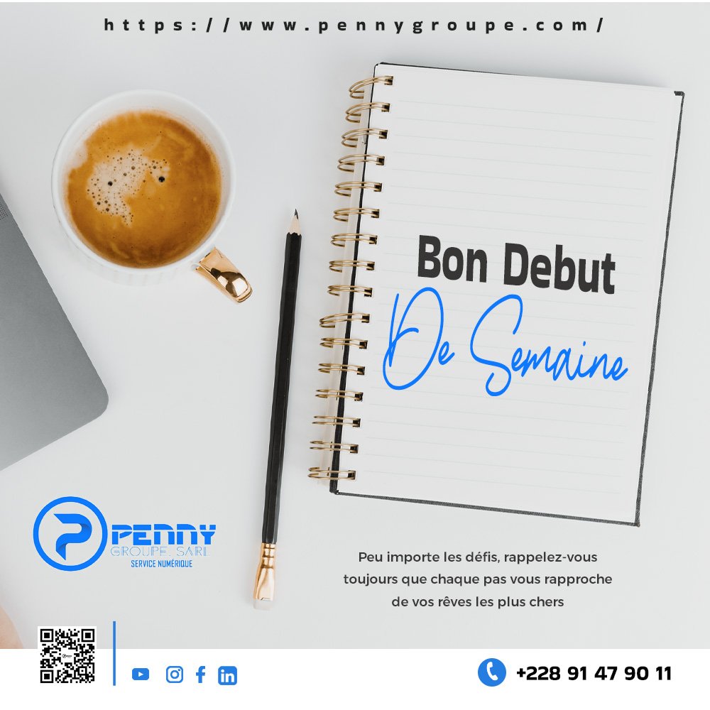 pennygroupe's tweet image. Que cette semaine soit le début d&apos;une grande aventure pour toi ! ✨ Que chaque jour soit une page blanche où tu pourras écrire de belles histoires. Bon début de semaine , plein d&apos;inspiration, de positivité et de succès ! 💫 #NouvelleSemaine #Motivation
