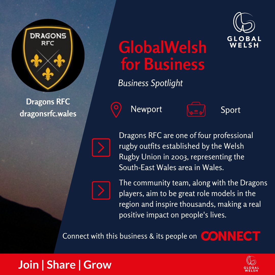 🤝 BUSINESS SPOTLIGHT 🏉  Dragons Rugby 🤝 

Dragons RFC are one of four professional rugby outfits established by the Welsh Rugby Union in 2003, representing the South-East Wales area in Wales. 

Connect >> bit.ly/41r4fsN

#BusinessSpotlight #Dragonsrugby