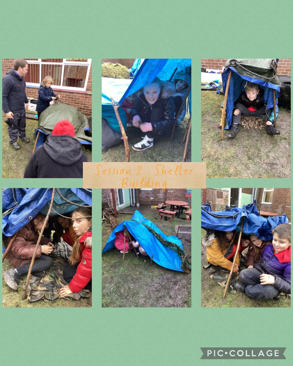We had great fun in the wind and rain constructing sturdy weatherproof shelters using a variety of material. @GlyncoedP #GPSREACH