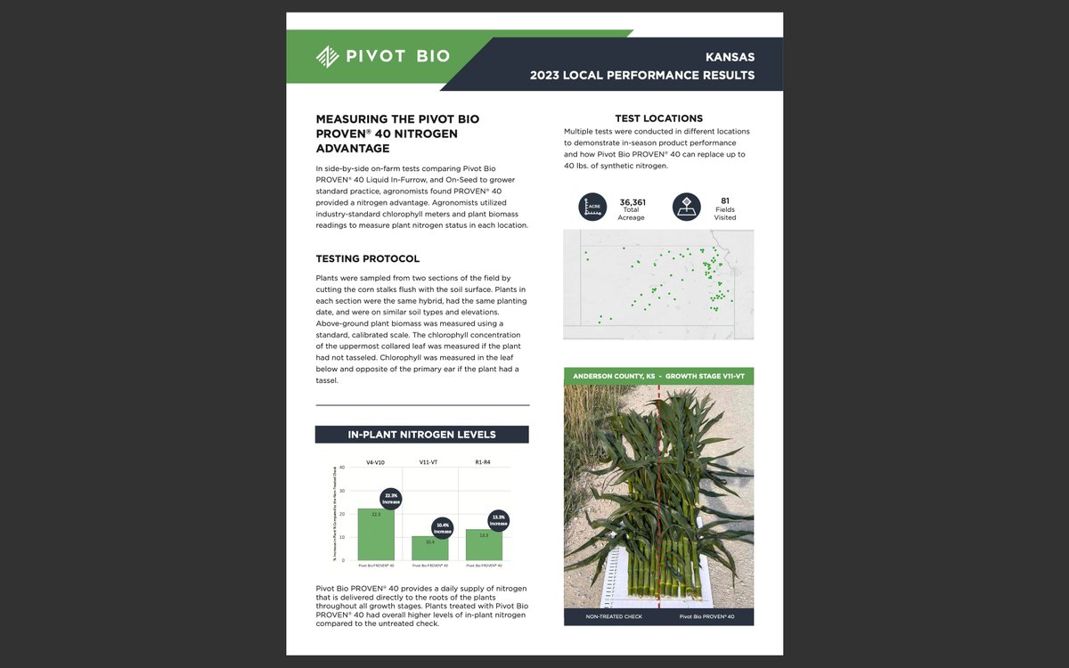thriveagservice's tweet image. Wouldn't it be nice to have the plants first 40 lbs of N already on the plant when it gets planted? That is the reality of @pivotbio ProveN40 OS. ProveN 40 OS, the more predictable, more productive source of Nitrogen, regardless of weather or soil!!!

#predictable #productive