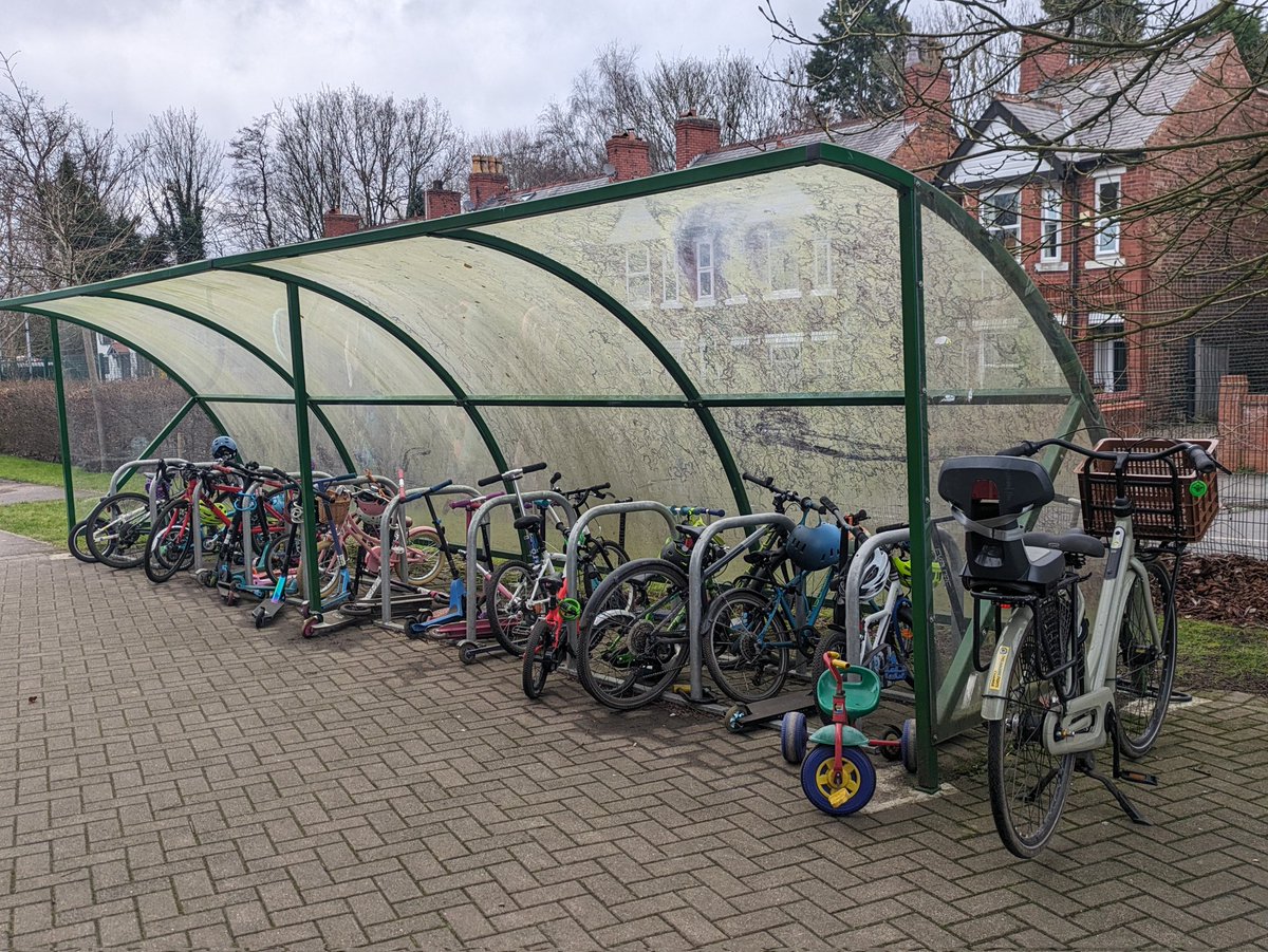 brookburnactive's tweet image. Definitely a lot more bikes and scooters parked up @BrookburnP  since the #schoolstreet started .  Until recently, we  had one bike shelter that was generally part full. But look at this. In February too. Definitely more little legs enjoying  pedalling and scooting the school run