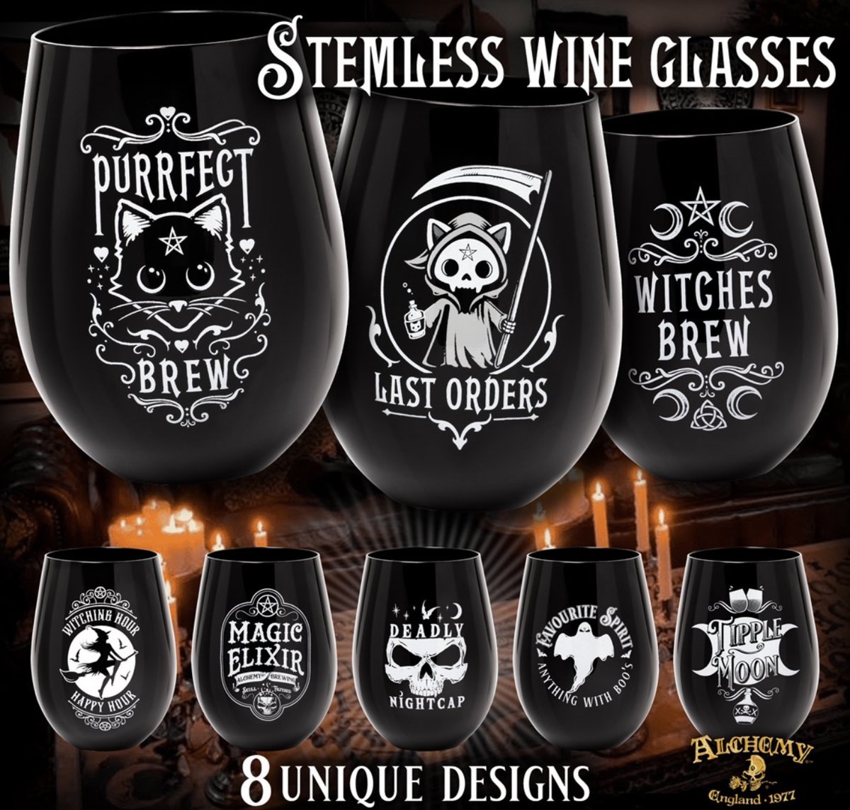 🖤🍷 #wineglass #stemlesswineglass
attitudeclothing.co.uk/alchemy-gothic…