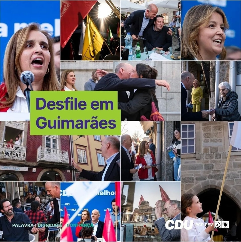 OsVerdes's tweet photo. #Guimarães
O Desfile da CDU, no passado sábado, contou com a presença de Paulo Raimundo, Sandra Cardoso, 1.ª candidata da CDU pelo circulo de Braga e Mariana Silva, membro da Comissão Executiva Nacional do PEV.
É a simpatia, vontade, interesse e compromisso que marcam o ritmo+ https://t.co/jP1Mqqx9py