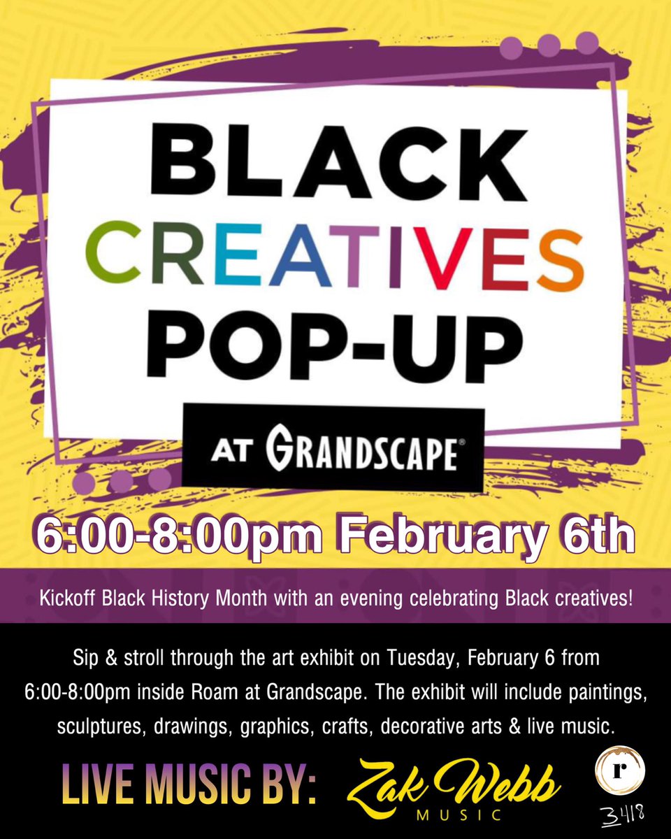 💥 Black Creatives Pop-Up! 
Come see us Tuesday at <a href="/GrandscapeTX/">Grandscape Texas</a> 

#thecolonytx #zakwebbmusic