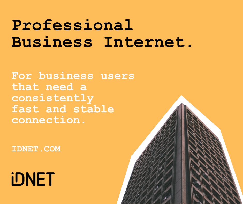 We have a range of options for #business users, from #FTTP to #leasedlines! 💪🏽 Affordable and reliable #broadband that won't let you down when you need it most 👉🏽 idnet.com 
#WiFi #Internet #StaticIP #BCorp #Ethernet #uksupport #isp