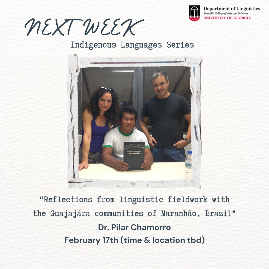 UGALinguistics's tweet photo. We are excited to announce the beginning of our first event series as part of the UNESCO Decade of Indigenous Languages 2022-2032. This week, Dr. Sara Snyder &amp; Rainy Brake will be discussing Cherokee language learning. Come &amp; check it out! https://t.co/Gow40UEV8b