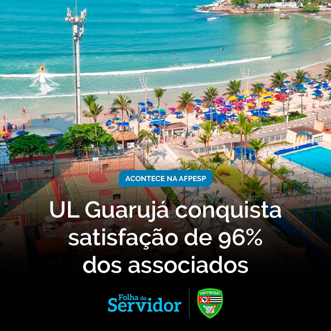 AFPESP1's tweet photo. 🤩🏖️Hóspedes avaliaram atendimento, eficiência dos serviços, alimentação, infraestrutura, limpeza e lazer nos últimos 12 meses. Confira: https://t.co/AO4HySsRx5 #PesquisadeSatisfação #UnidadeDeLazer #AFPESP #Guarujá https://t.co/9mvkw4zaWV