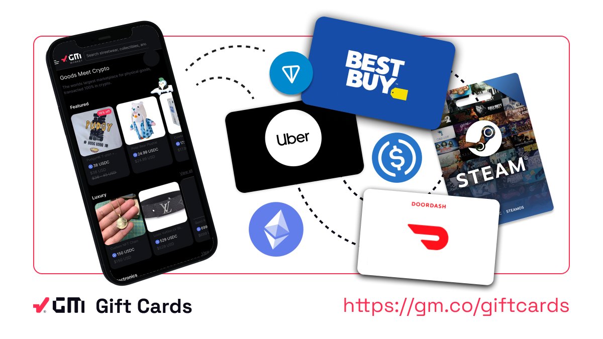 Gift cards now available on gm.co/giftcards💸

Explore our wide range of gift cards and purchase safely and securely with crypto-currency, straight from your wallet, delivered to your inbox. 

GM.co - the evolution of blockchain powered e-commerce 🚀