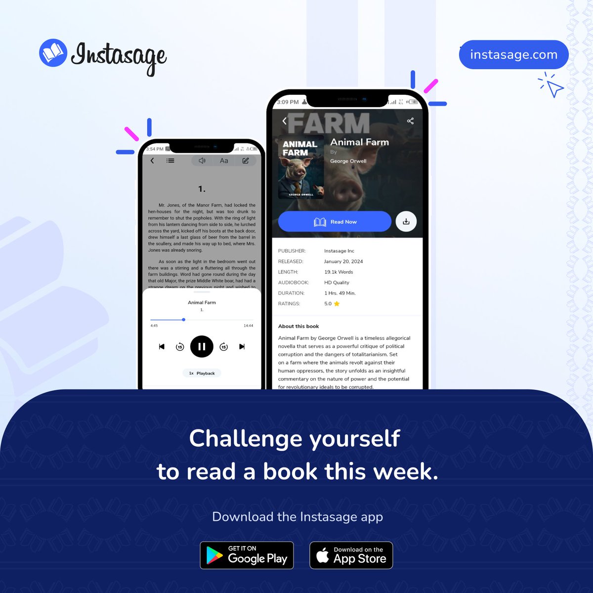 instasage's tweet photo. Guess what's on the agenda this week? Reading! 📚Let's break the 'I don't have time' cycle and explore the joy of reading a good book together. Who's in?
🙌
.
.
#Instasage #WorldofKnowledge #ReadMore https://t.co/SDjkYoRKnj