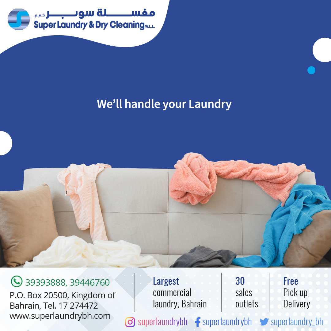 superlaundry_bh's tweet photo. We'll handle your #laundry. Call us now and schedule our free pickup. #SuperLaundry, #Bahrain. Call us 17274472. WhatsApp 39393888, 39446760. https://t.co/KaKM9eu816

#LaundryService #LaundryServiceBahrain #CleanClothes #Laundry #Washing #SuitDryCleaning #Ironing #IroningService https://t.co/tNTexTRyQN